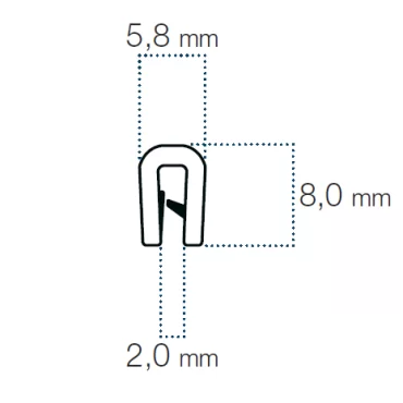 Kantliste Grå 1-2mm PVC
