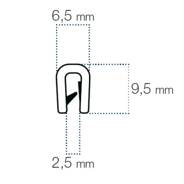 Kantliste Hvid 1,5-2,5mm PVC