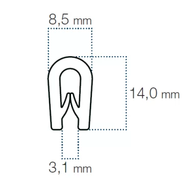 Kantliste Hvid 2,5-3mm PVC