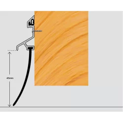 Dørliste med skinne - 1220mm