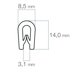 Kantliste Sprt 2,5-3mm PVC