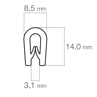 Kantliste Sprt 2,5-3mm PVC